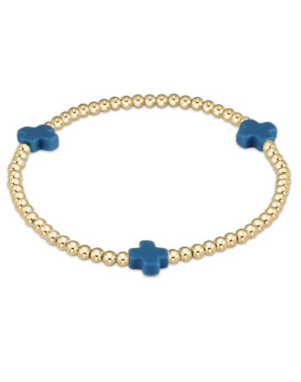 eNewton Signature Cross Pattern Bracelet--Cobalt