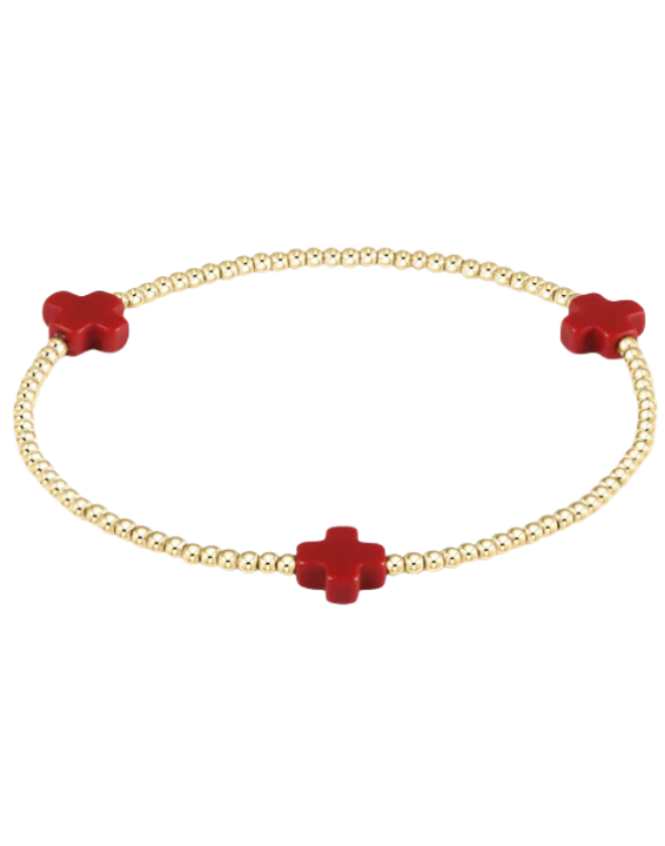 eNewton Signature Cross Pattern Bracelet - Red
