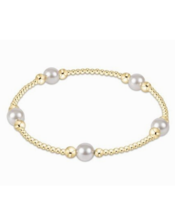 eNewton Purpose 6mm Pearl Gold Bead Bracelet
