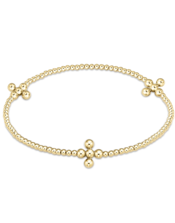 eNewton Signature 3mm Cross Gold Pattern Bracelet