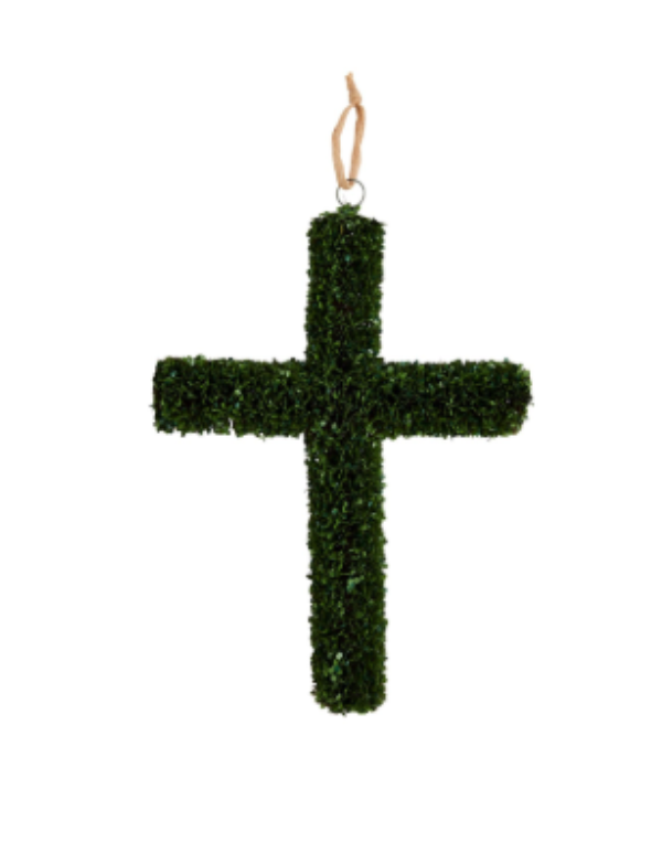 Boxwood Cross Door Hanger