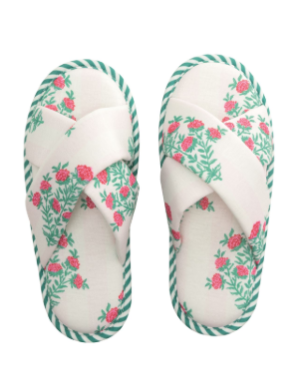 Pink Block Print Slippers