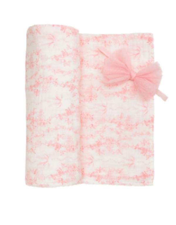 Pink Toile Swaddle Headband
