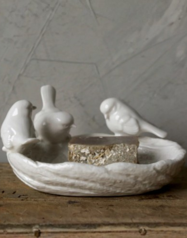 Ceramic Leaf With Birds Dish