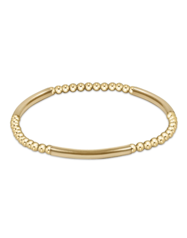 eNewton Bliss Bar Gold Pattern 3mm Bead Bracelet