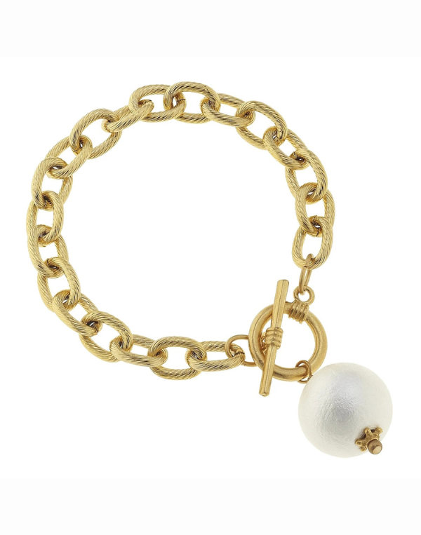 Susan Shaw Cotton Pearl Toggle Bracelet