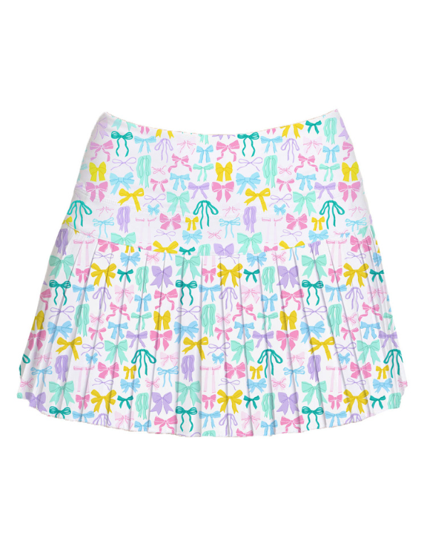 Pastel Bows Pleated Skort