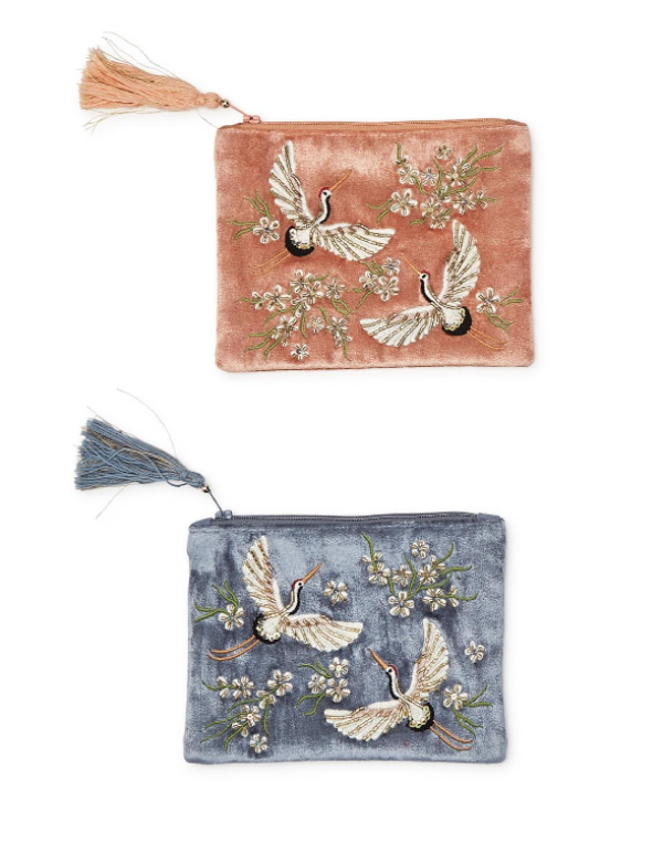 Heron Embellished Pouch