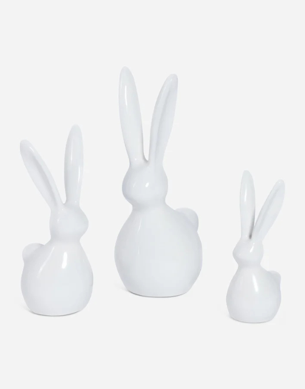 White Metal Bunny - Assorted Sizes