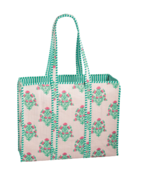 Dahlia Block Print Tote Bag