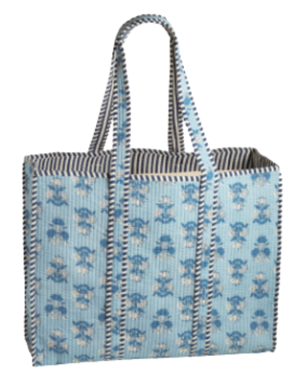 Cornflower Block Print Tote