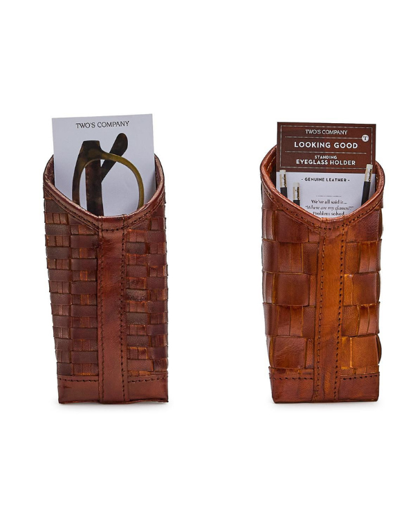 Woven Leather Eyeglass Holder