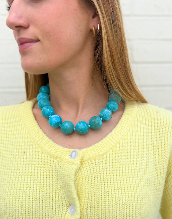Large Marble Bead Necklace