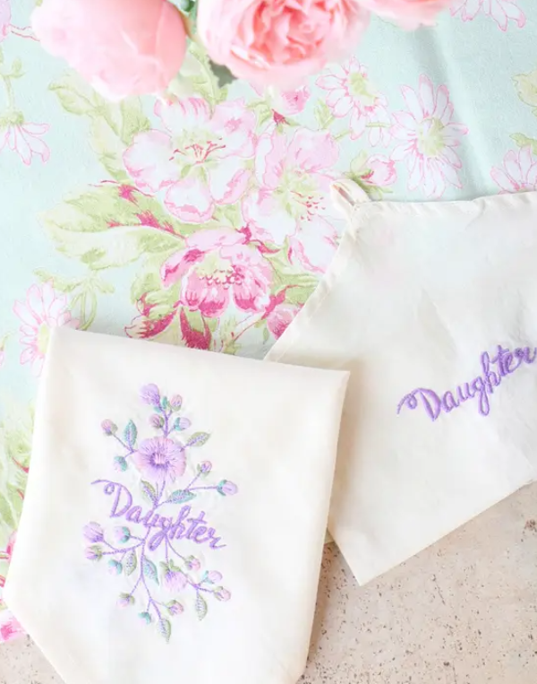 Daughter Embroidered Envelope Hankie