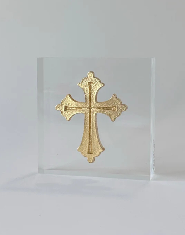 Gold Cross Intaglio Acrylic