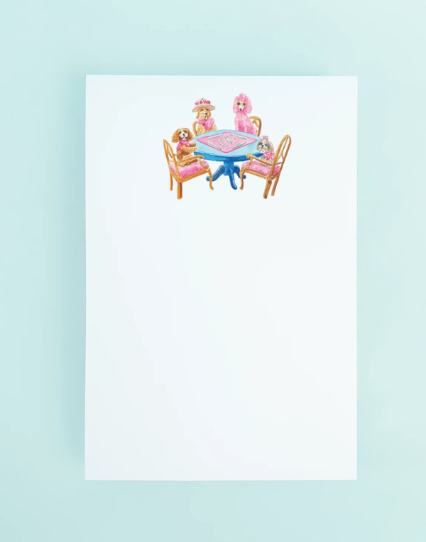 Dogs Playing Mahjong Notepad