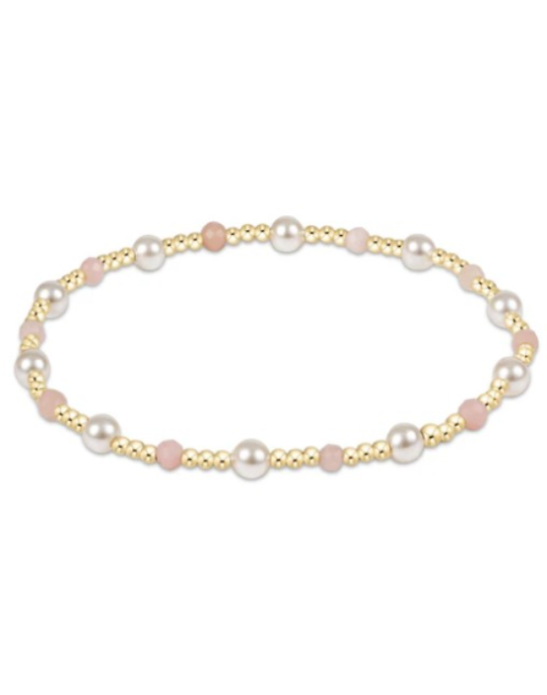 eNewton Pearl Sincerity Pattern 4mm Bead Bracelet - Pink Opal