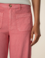 Meg Linen High Rise Wide Leg - Flamingo