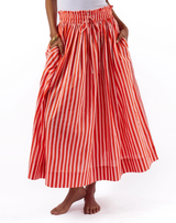 Keaton Stripe Skirt - Coral/Blush