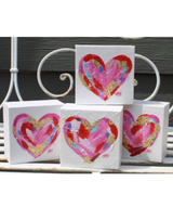 Canvas Heart Table Block with Gold