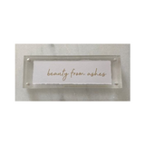 Ashes Gold Leaf Corner Card in Acrylic Frame