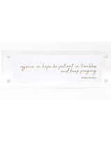 Romans 12:12 Gold Leaf Corner in  2x6 Acrylic Frame
