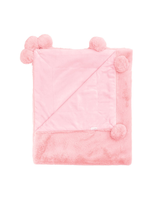 Pink Fur Pom Pom Blanket