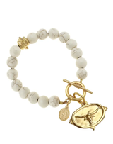 Longhorn Intaglio White Turquoise Bracelet
