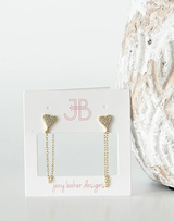 Heart Chain Stud Earrings
