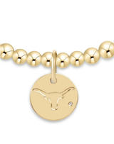 eNewton UT Austin Disc Classic Gold 3mm Bead Bracelet