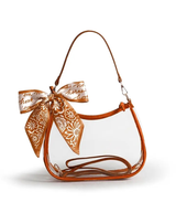 Sara Large Clear Purse with Skinny Scarf - Assorted