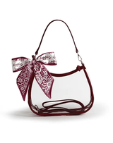 Sara Large Clear Purse with Skinny Scarf - Assorted