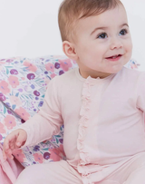 Magnetic Me Pin Dot Pink Footie With Ruffles