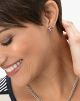 Heart and Stripes Mini Post Earrings
