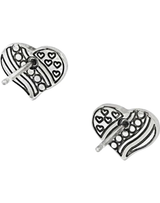 Heart and Stripes Mini Post Earrings