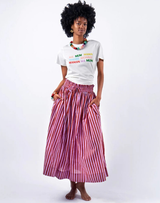 Keaton Stripe Skirt- Rust/Lilac