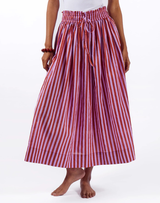 Keaton Stripe Skirt- Rust/Lilac