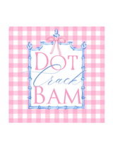 Mahjong Cocktail Napkins- Pink Plaid