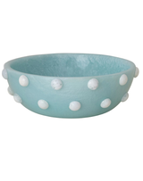 Marbled Resin Blue and White Hobnail Bowl