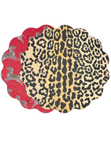 Vida Cheetah Zebra Reversible Round Placemat