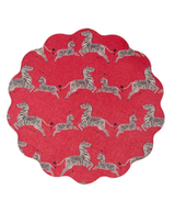 Vida Cheetah Zebra Reversible Round Placemat