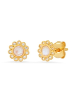 White Small Flower Post Earring