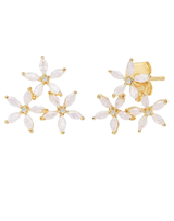 Triple Floral Cluster Post Stud Earring
