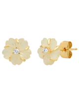 Flower Post Earrings with CZ
