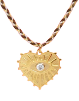 Heart Evil Eye Pendant Braided Necklace