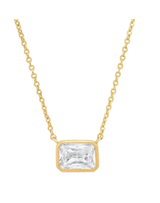 Clear Gemstone Bezel Necklace