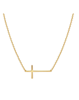 Horizontal Cross Gold Necklace