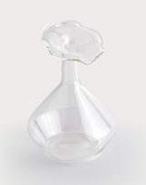 Clear Glass Angeled Neck Vase
