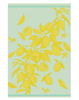 Lemon Bouquet Aqua Tea Towel