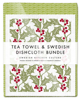 Holly Tea Towel and Dishcloth Bundle